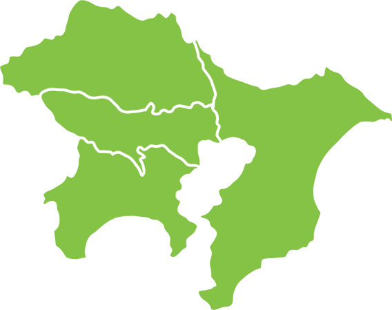 東京都、神奈川県、千葉県、埼玉県の一都三県